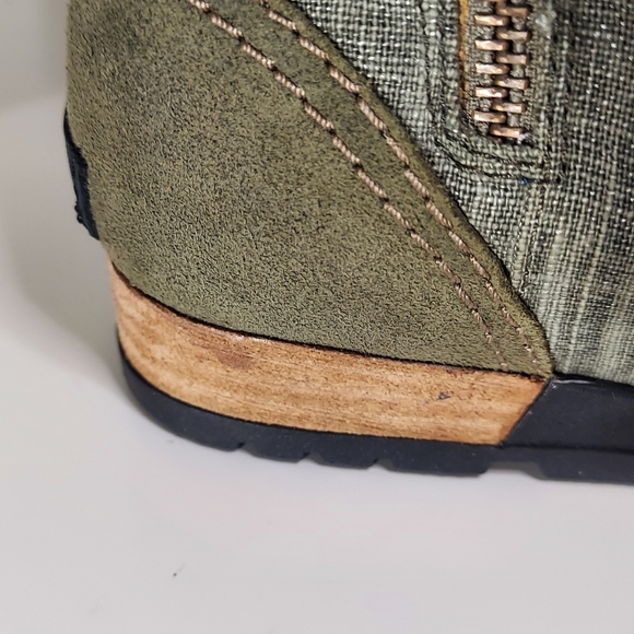 SOREL Major Carly Olive Green Suede Canvas Lace Up Combat Boots Women's Size 6.5 - Picture 12 of 16